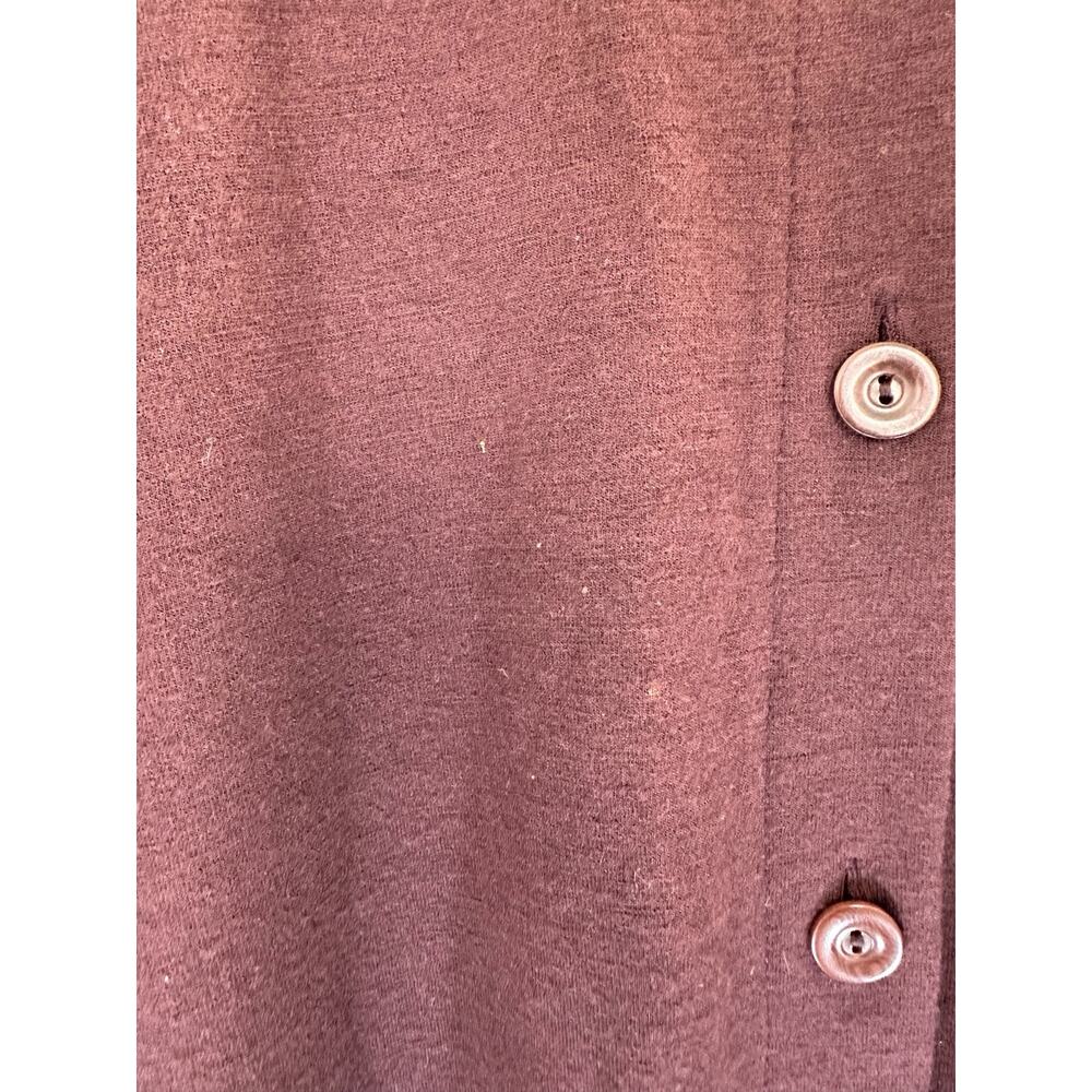 Lilith Brown Basic Wool Blend Button Up‎ Soft Coz… - image 7